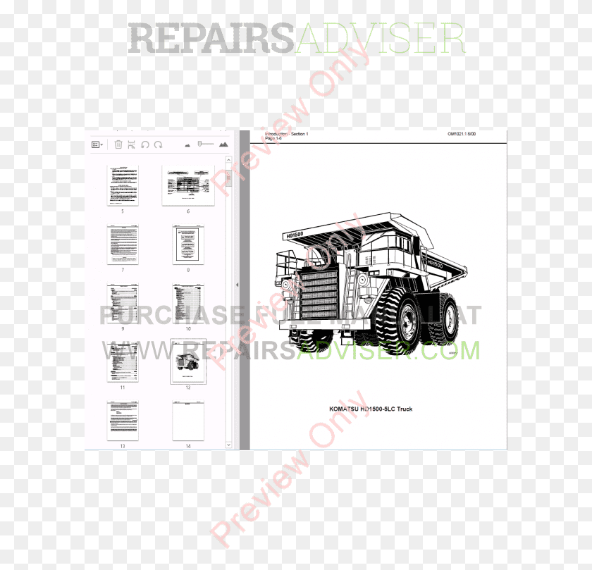 601x749 Komatsu Hd1500 5 Dump Truck Set Of Pdf Manuals Komatsu Excavator, Truck, Vehicle, Transportation HD PNG Download
