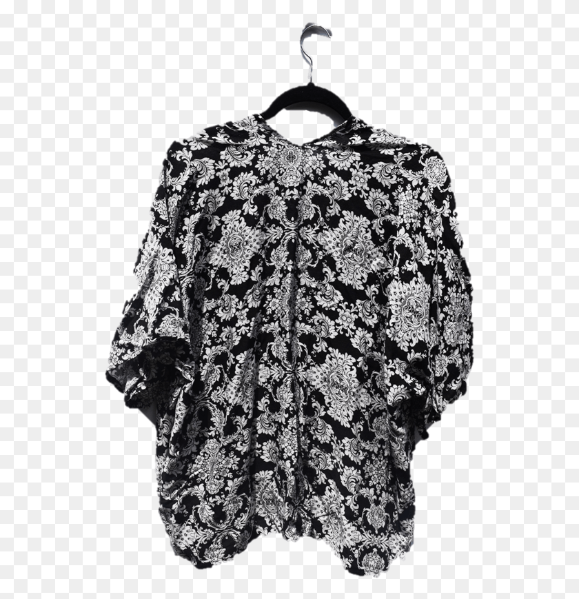 537x809 Konjo Kimono Bw Paisley Cardigan, Clothing, Apparel, Cloak HD PNG Download