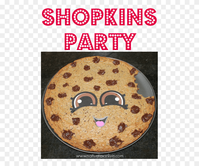 493x640 Kooky Cookie Cookie Cake Shopkins Party Poster, Food, Biscuit, Pizza Descargar Hd Png