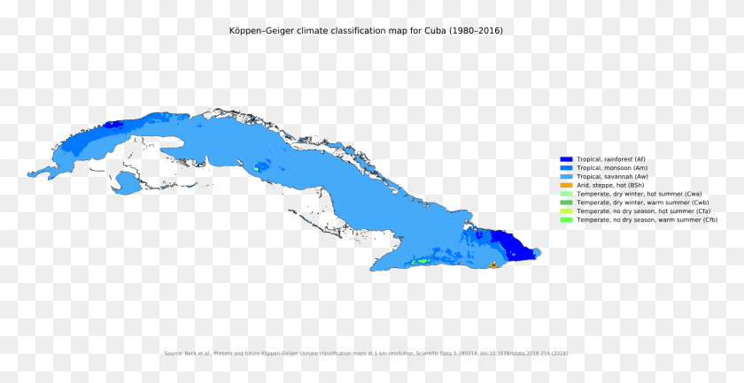 1756x840 Koppen Geiger Map Cub Present Simple Cuba Map, Outdoors, Animal, Nature HD PNG Download