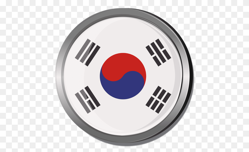 Korea Round Flag, Disk Sticker PNG