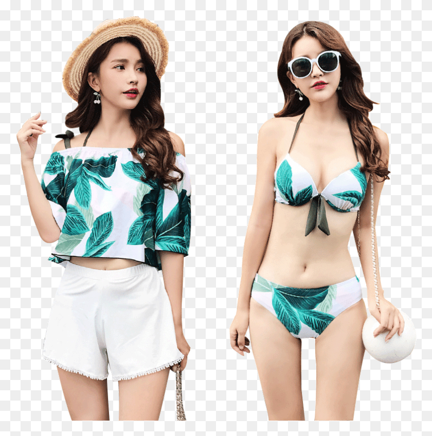 784x794 Korean Swimsuit Female Three Piece Small Fragrance, Clothing, Apparel, Sunglasses Descargar Hd Png