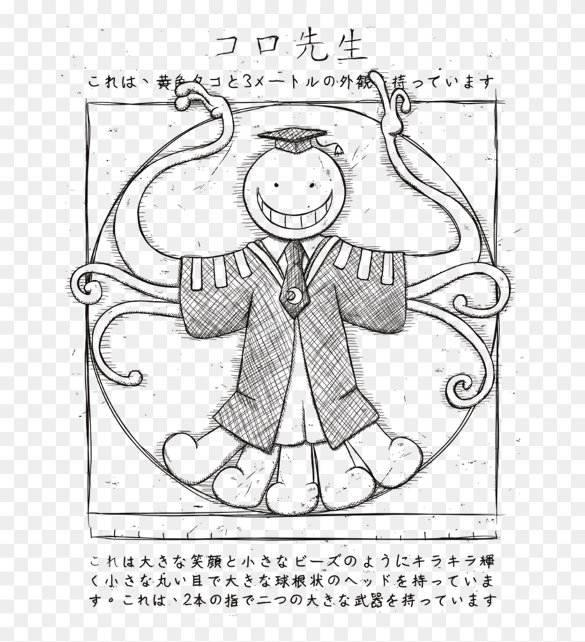 667x861 Koro Sensei Assassination Classroom Merch, Символ, Эмблема, Плакат Png Скачать