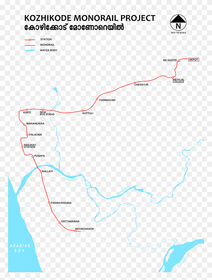 1359x1828 Kozhikode Monorail Map, Plot, Diagram, Atlas HD PNG Download