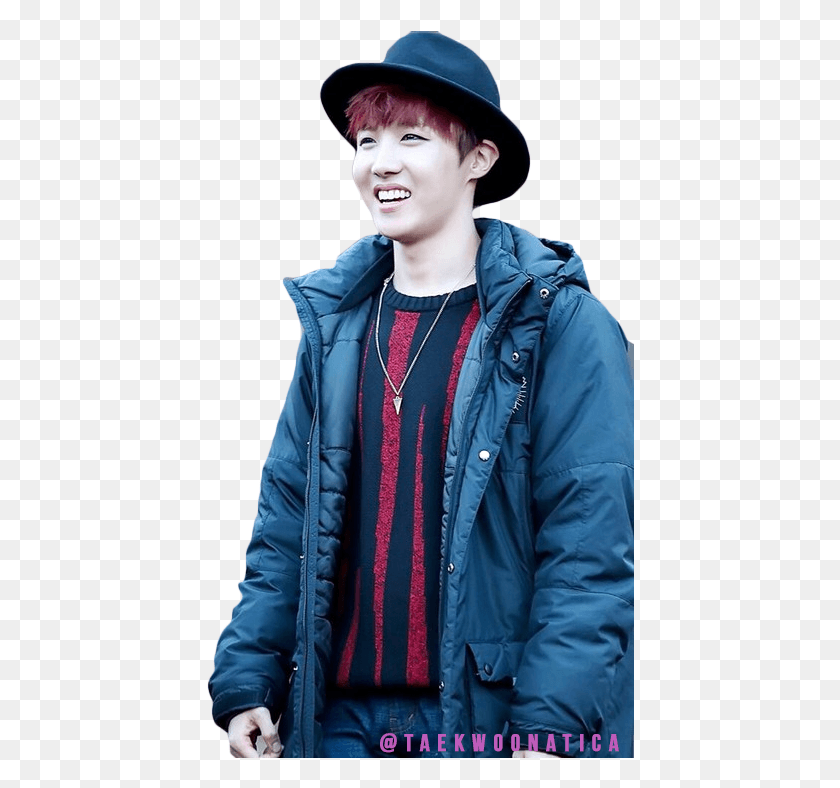 428x728 Kpop J Hope And Image Fedora, Clothing, Apparel, Jacket HD PNG Download