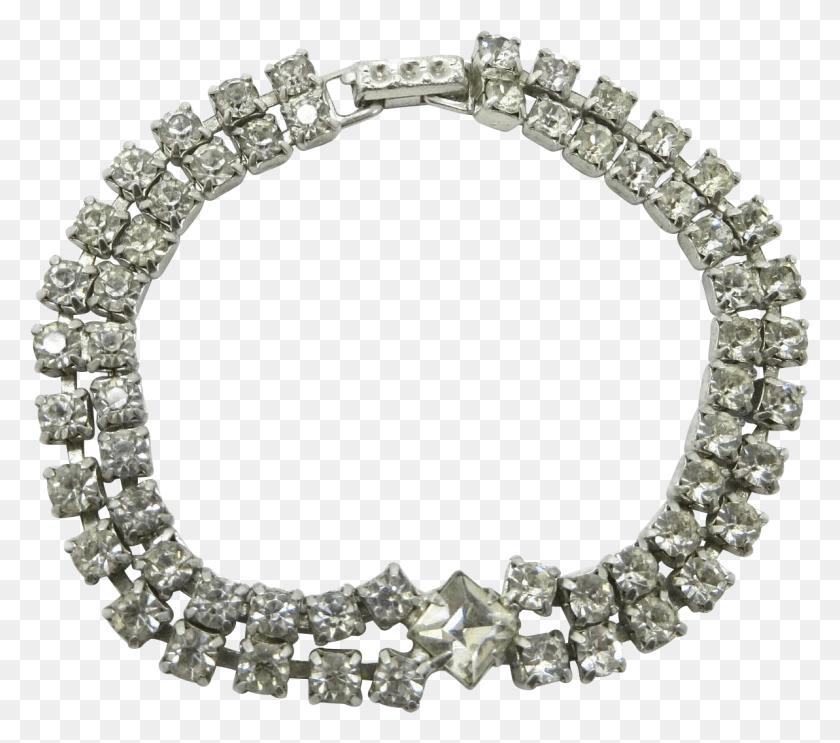 1193x1045 Kramer Double Row Clear Rhinestone Tennis Bracelet Bracelet, Accessories, Accessory, Jewelry HD PNG Download