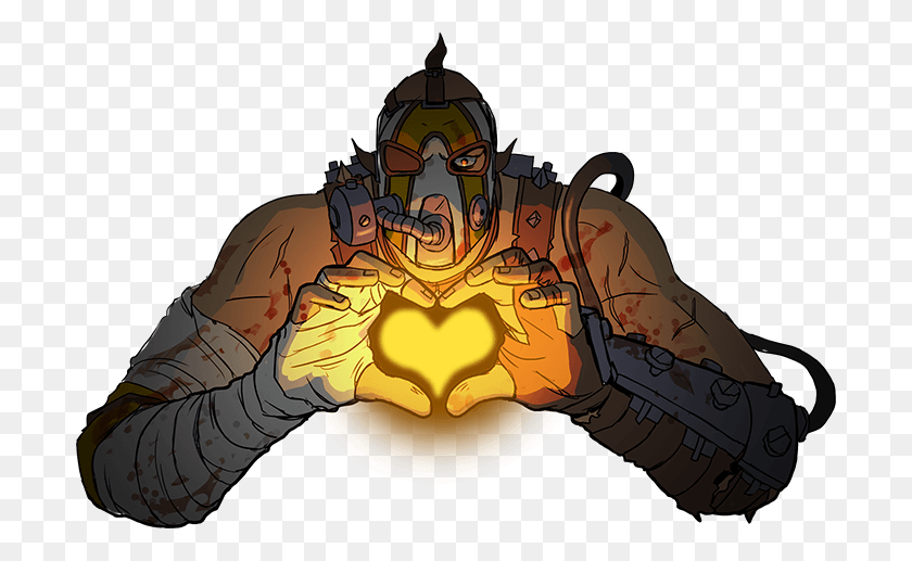 700x457 Krieg Heart By Arvense Tales From The Borderlands Krieg And Zero Fanart, Hand, Statue, Sculpture HD PNG Download