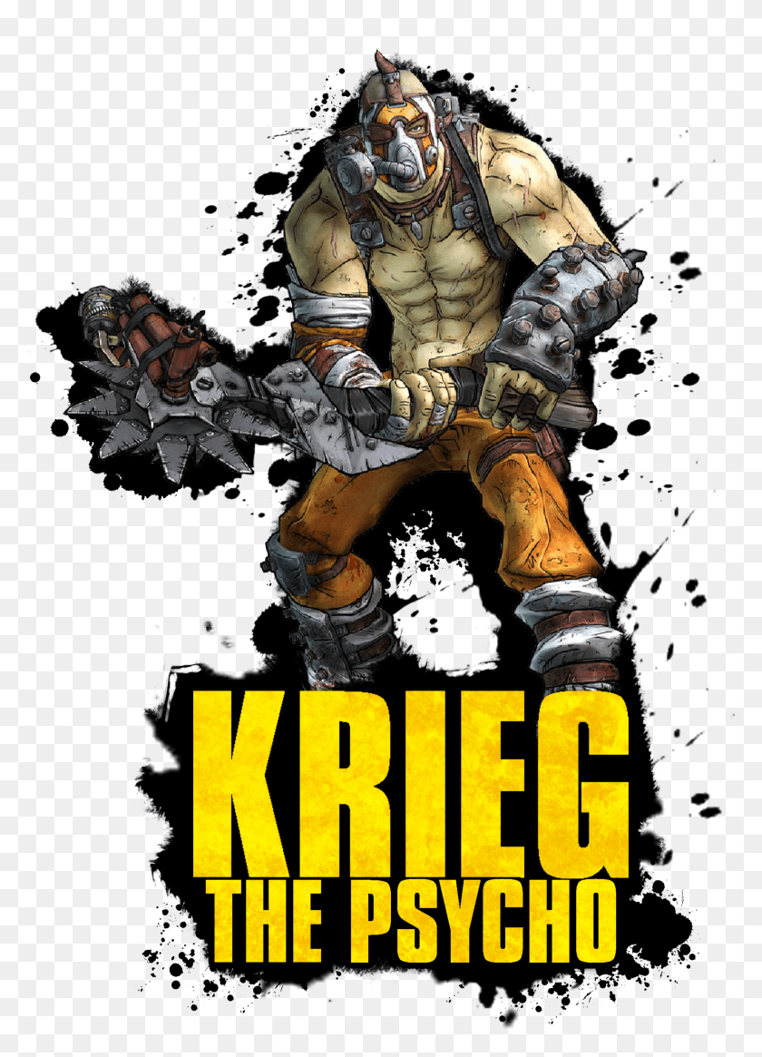 2105x2984 Krieg The Psycho By Thatcraigfellow Borderlands HD PNG Download