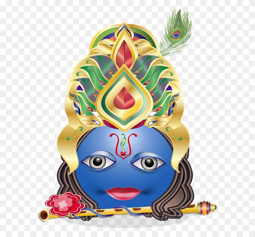 589x720 Krishna Clipart Gambar Hindu Gods Emojis, Graphics, Floral Design HD PNG Download