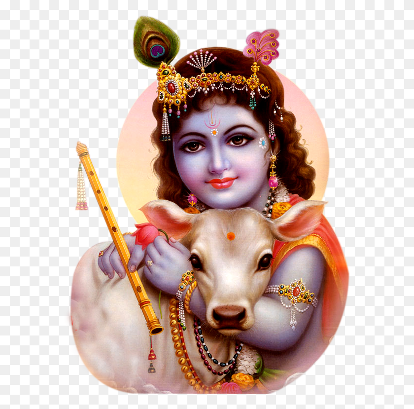582x769 Krishna High Quality Image Lord Krishna With Calf, Figurine, Bead, Accessories HD PNG Download
