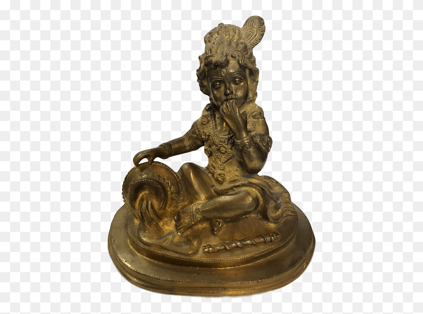416x563 Krishna With Butter Bronze Sculpture, Figurine, Person HD PNG Download