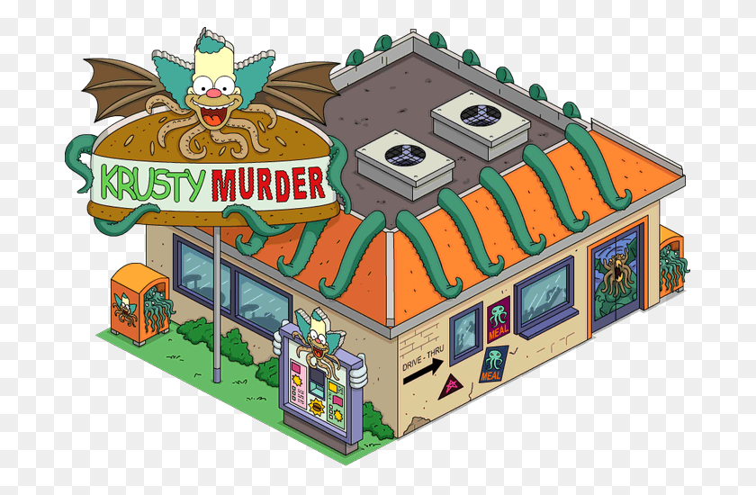 698x490 Descargar Png / Krusty Asesinato Krusty Asesinato De Dibujos Animados, Tienda, Mercado, Bazar Hd Png