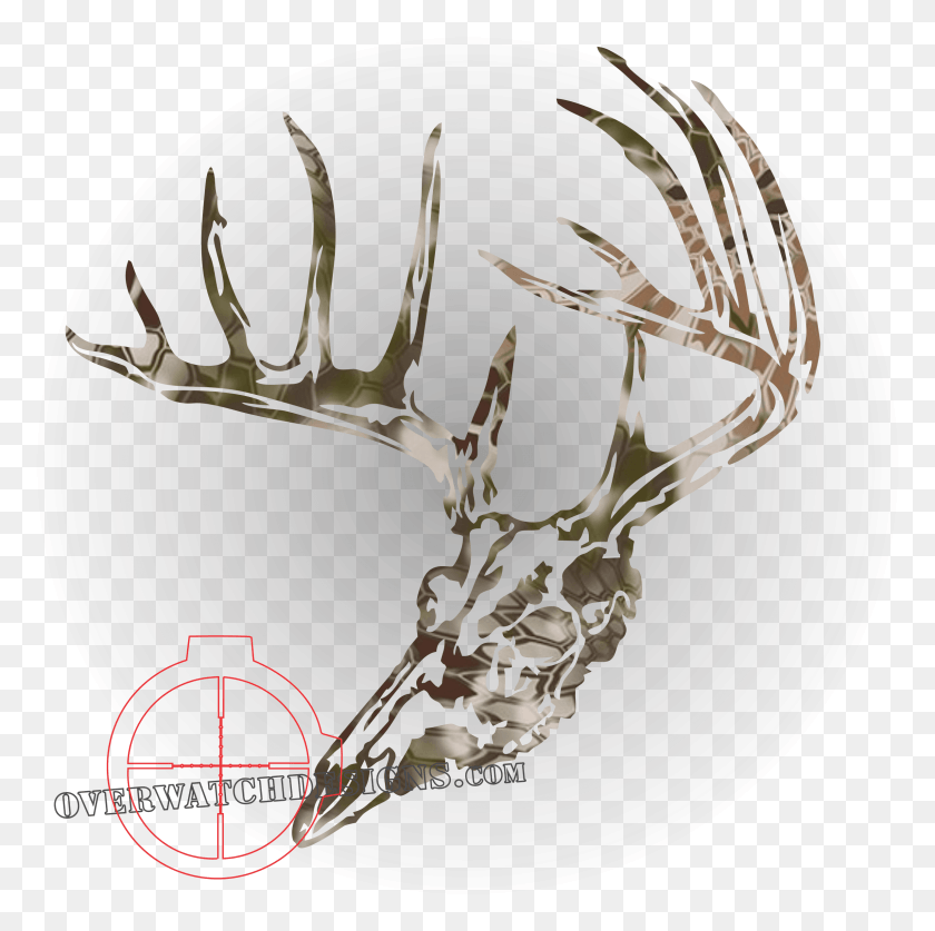 2390x2381 Kryptek Deer Skull Deer Skull Decal, Antler, Animal HD PNG Download