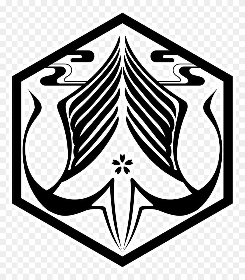 887x1024 Kuchiki Family Seal Kuchiki Clan, Stencil, Symbol, Emblem HD PNG Download