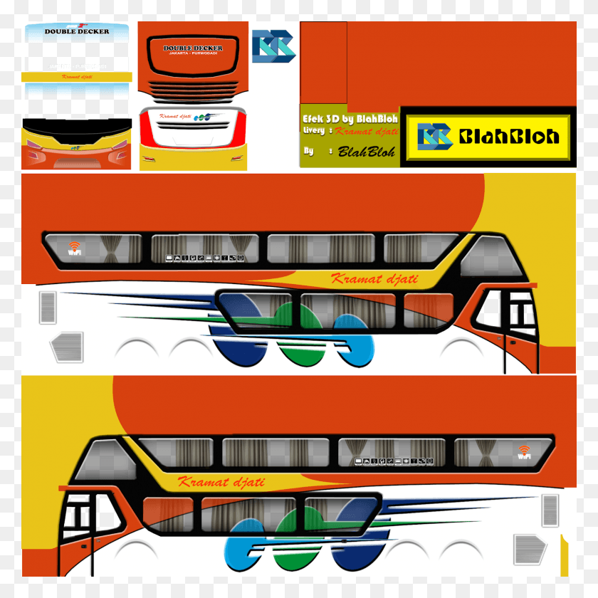 1600x1600 Kumpulan Livery Bus Simulator Indonesia Part Livery Bussid Double Decker, Advertisement, Poster, Collage HD PNG Download