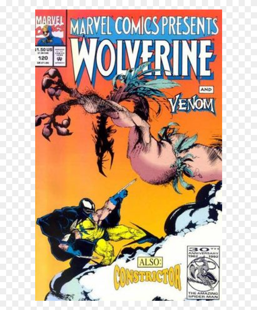 612x951 Kupete Comics 1993 01 Marvel Comics Presents Wolverine Venom And Wolverine Comic, Person, Human, Book HD PNG Download