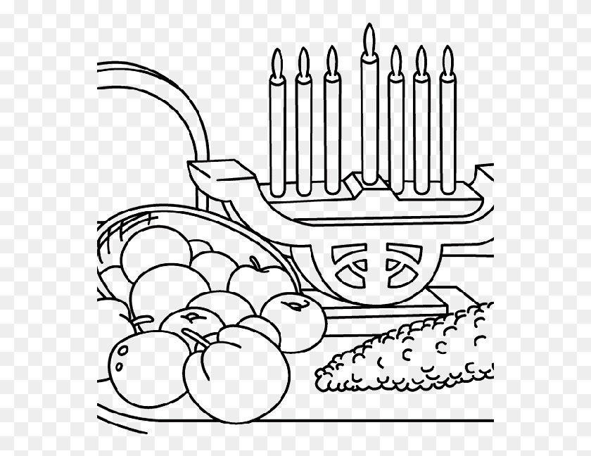 565x588 Kwanzaa And The Fresh Fruit Coloring Pages Coloring Book, Weapon, Weaponry, Cannon HD PNG Download