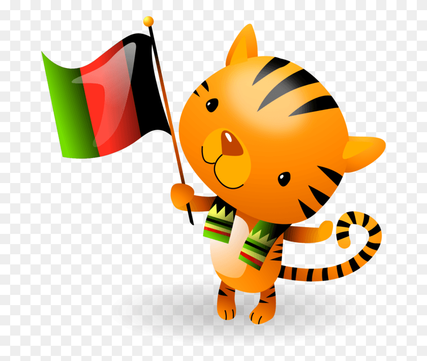 681x650 Kwanzaa Flag Waving Tiger Cub Kwanzaa Flag, Toy, Outdoors, Nature HD PNG Download