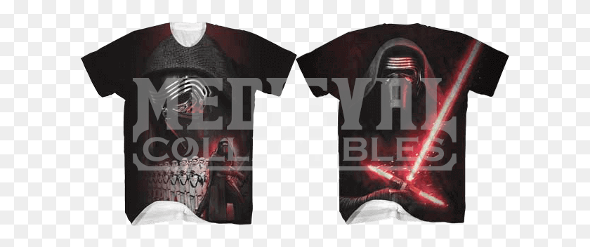611x292 Kylo Ren Front And Back T Shirt, Text, Alphabet, Clothing HD PNG Download