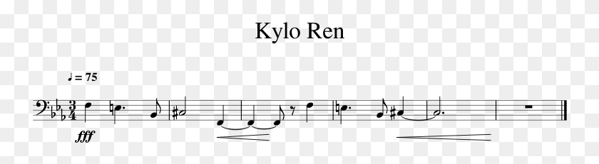 750x171 Kylo Ren Sheet Music 1 Of 1 Pages Slope, Gray, World Of Warcraft HD PNG Download