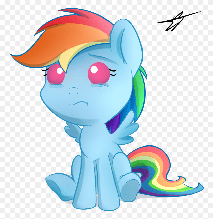 768x804 Kyodashiro Baby Baby Pony Crying Female Filly Mlp Baby Rainbow Dash, Toy, Graphics HD PNG Download