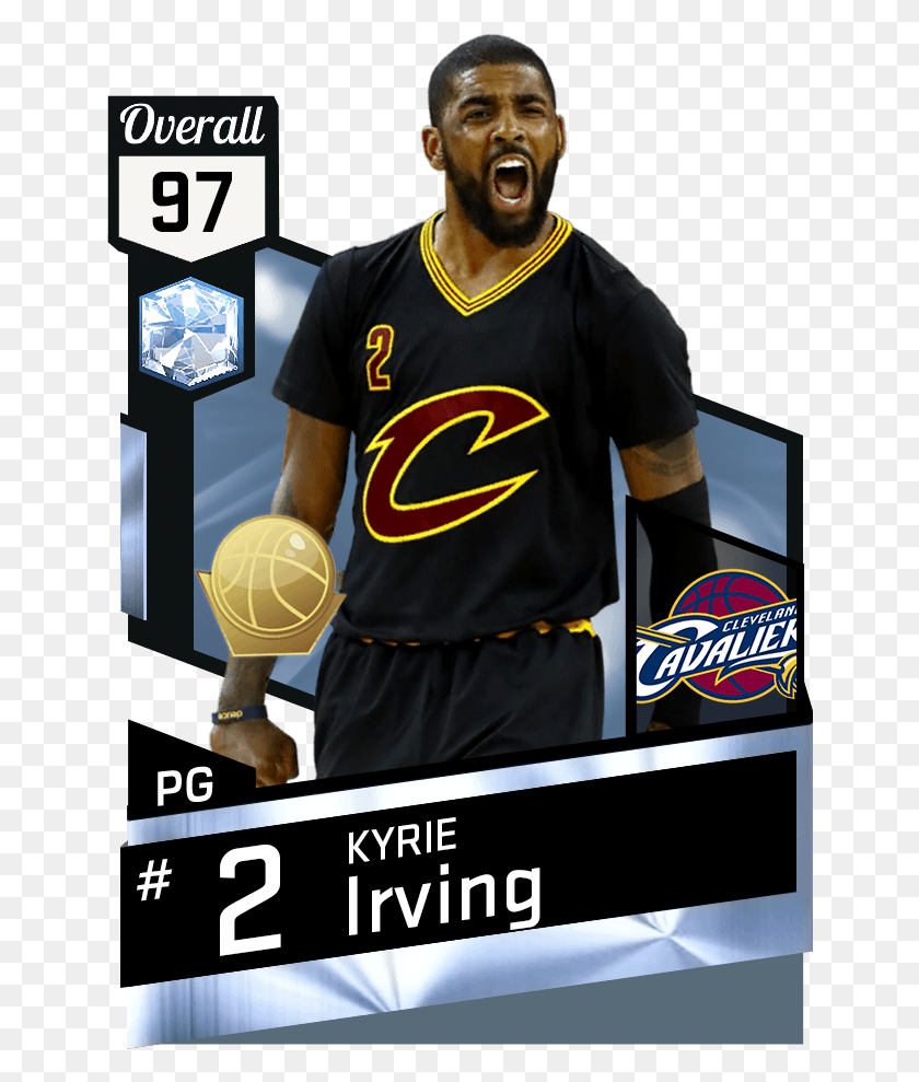 646x929 Kyrie Irving Devin Booker 2k Card, Person, Clothing, People HD PNG Download