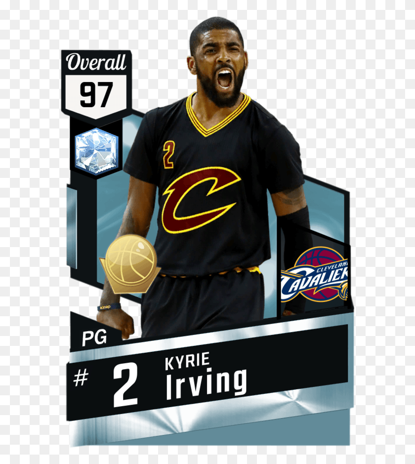 600x879 Kyrie Irving Myteam Diamond Card Reggie Miller Nba, Person, Clothing, People HD PNG Download
