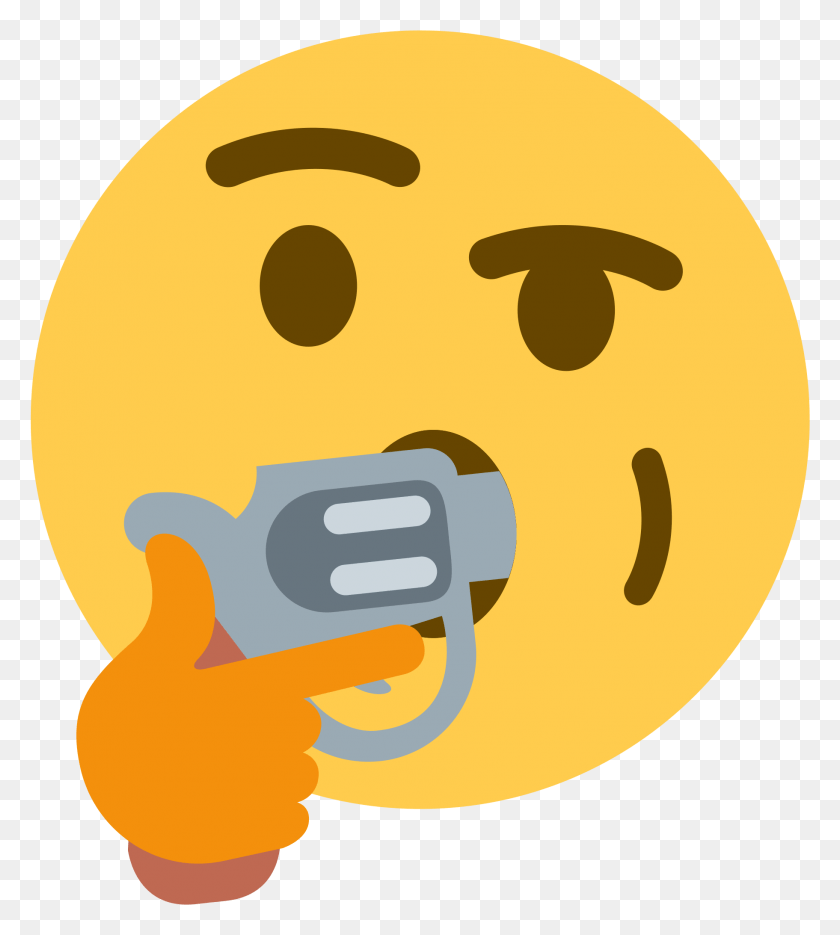 1823x2046 Kys Discord Emoji Thinking Emoji Gun In Mouth, Light, Food, Hand HD PNG Download