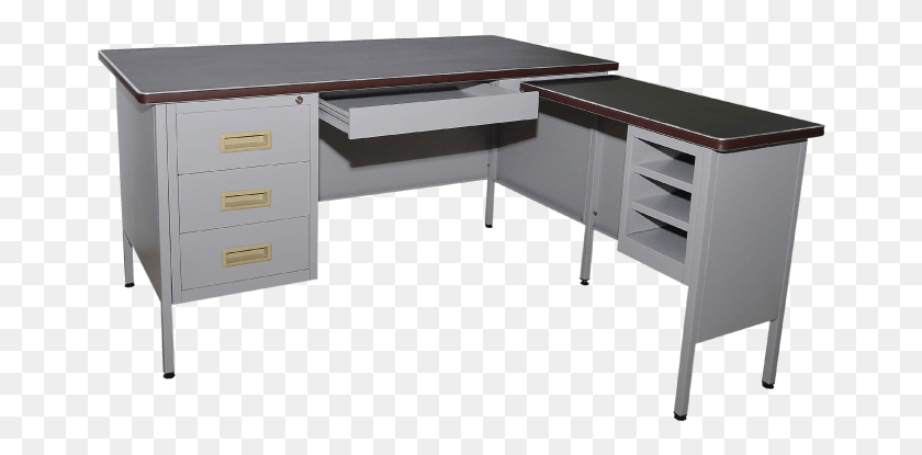 666x355 L Shape Pedestal Desk S101 Lt Steel Desk Office L Shape Office Table Lazada, Furniture, Electronics, Computer HD PNG Download