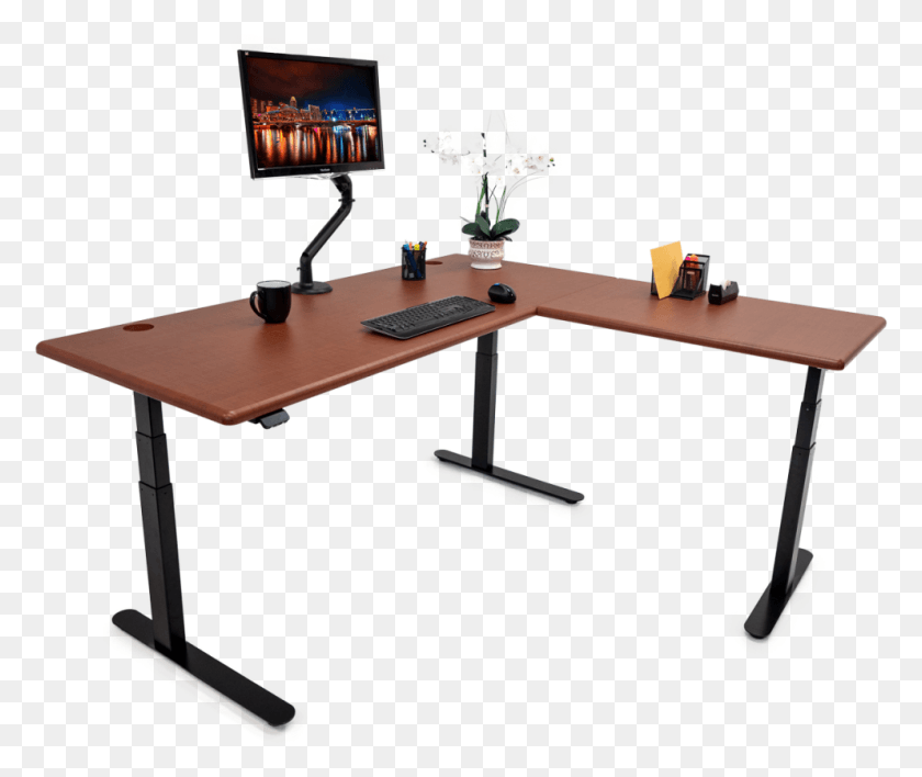 993x826 L Shaped Standing Desk Reviews Round Up Pure Black Arozzi Arena Gaming Desk, Monitor, Screen, Electronics HD PNG Download