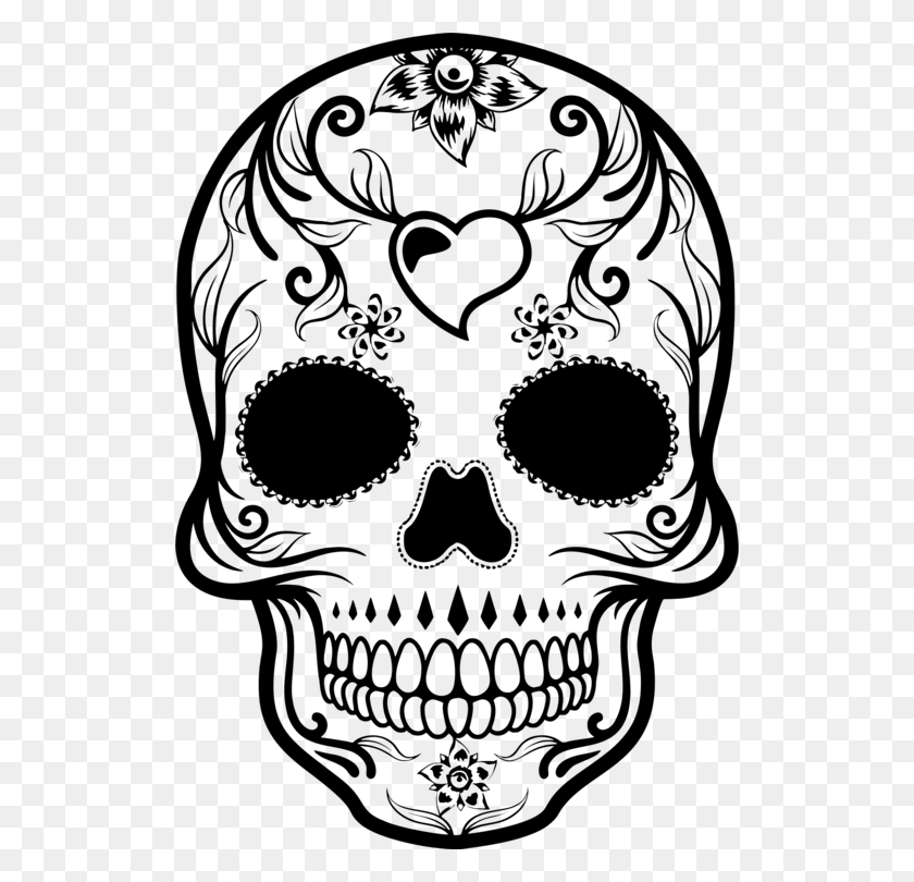 518x750 La Calavera Catrina Day Of The Dead Skull Drawing Drawing Day Of The Dead Skull, Gray, World Of Warcraft HD PNG Download
