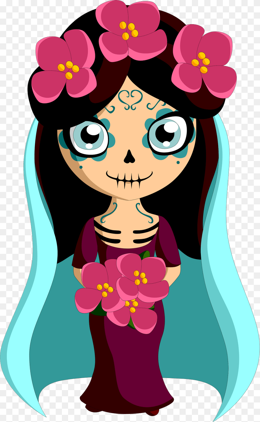 La Catrina Clipart, Art, Graphics, Cartoon, Flower Transparent PNG