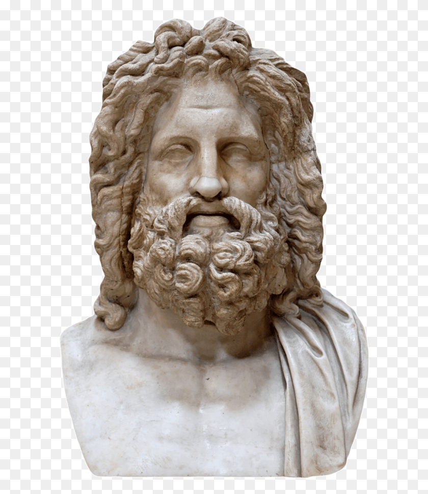 611x908 La Estatua De En Olimpia Apolo Hefesto Zeus Head Statue, Escultura, Figurine Hd Png