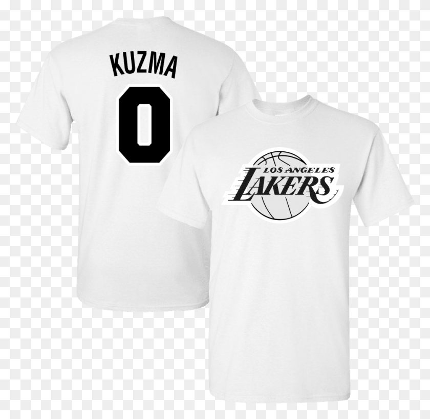 932x905 La Lakers, Kyle Kuzma, Camiseta De Jersey Blanco Y Negro, Jaguar, Ropa, Camiseta, Hd Png