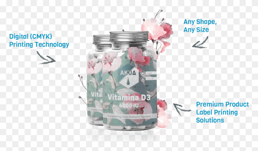 973x539 Label Printing Experts Water Bottle, Jar HD PNG Download