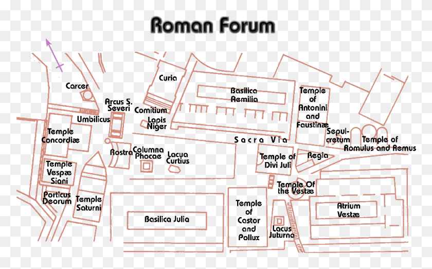 778x463 Labeled Diagram Of The Roman Forum, Plan, Plot, Text HD PNG Download