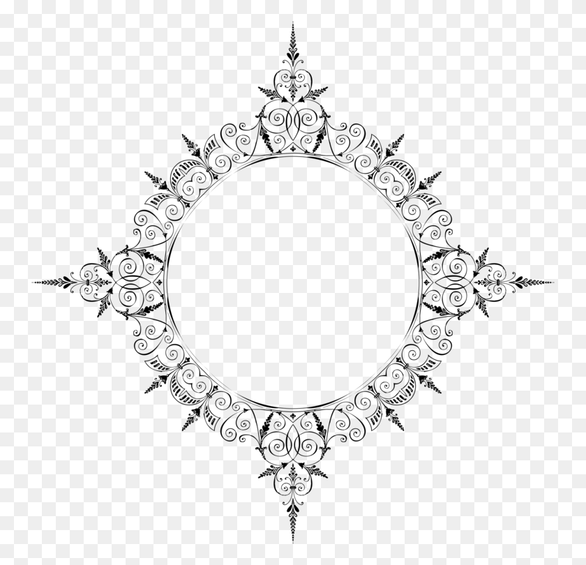 750x750 Lace Circle Ornament Picture Frames Art Frame Elegant White Border, Gray, World Of Warcraft HD PNG Download