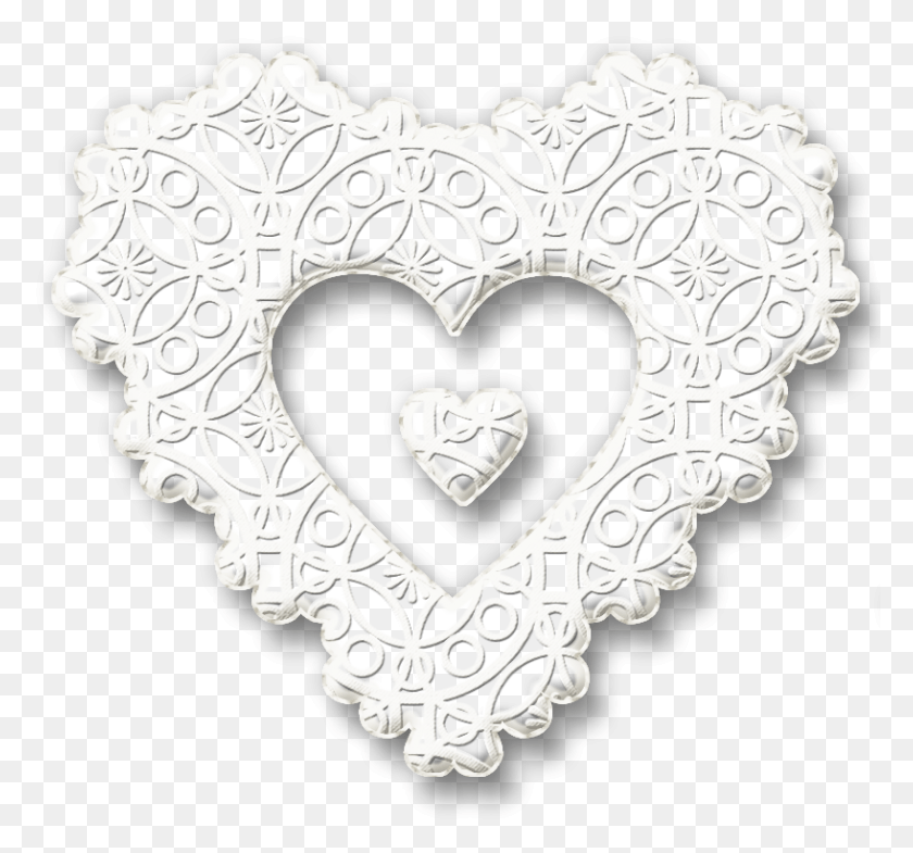 817x760 Lace Heart White Lace Heart HD PNG Download