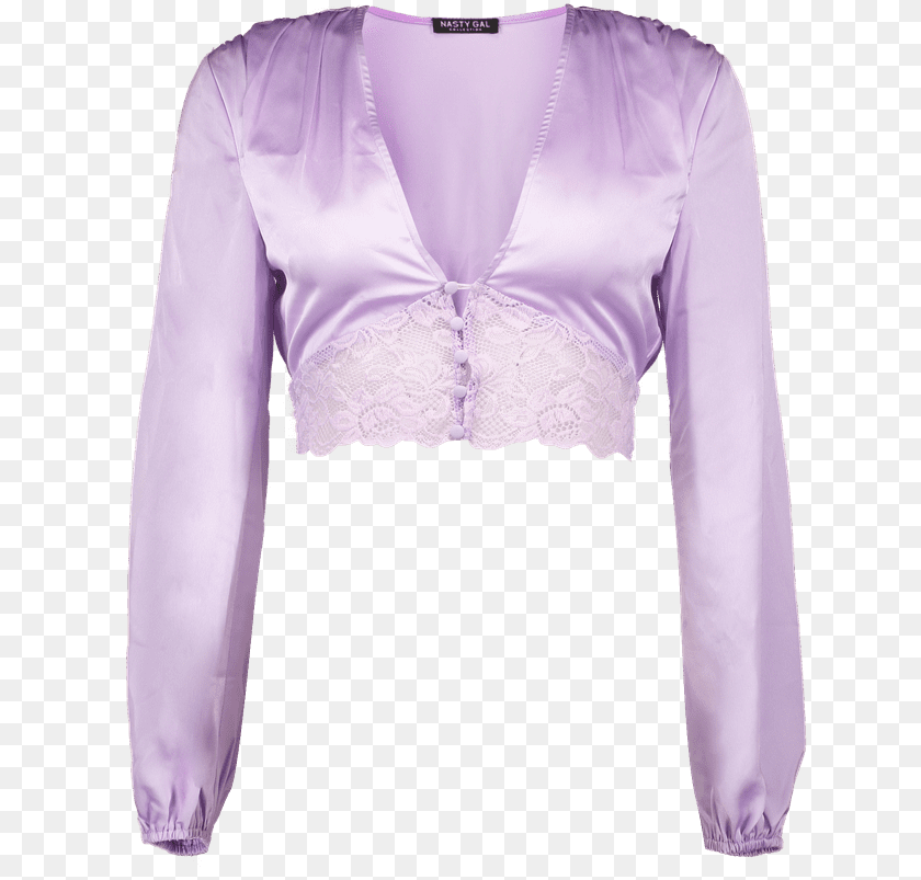 636x803 Lace Meet Up Cropped Satin Top Satin, Blouse, Clothing, Long Sleeve, Sleeve PNG