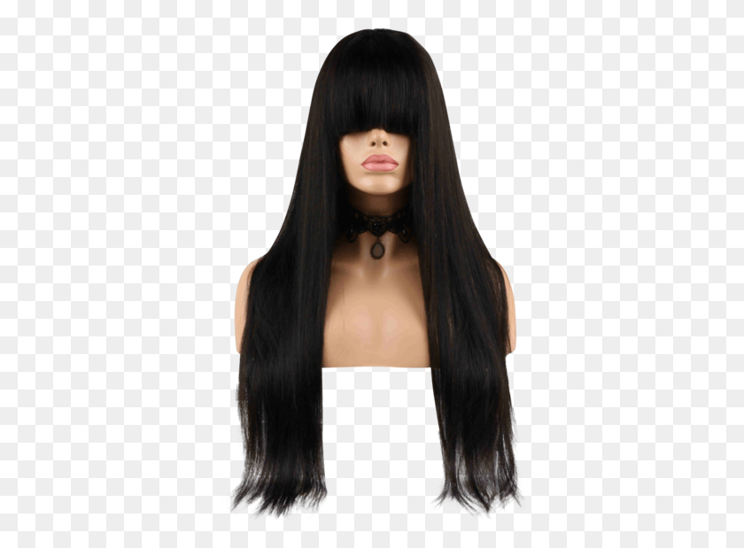 351x559 Lace Wig, Hair, Black Hair, Person HD PNG Download
