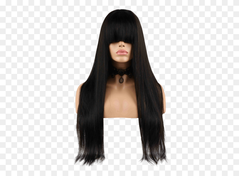 351x559 Peluca De Encaje, Cabello, Cabello Negro, Persona Hd Png