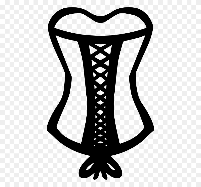 449x720 Laces Clipart Corset Lace Corset Drawing, Gray, World Of Warcraft HD PNG Download