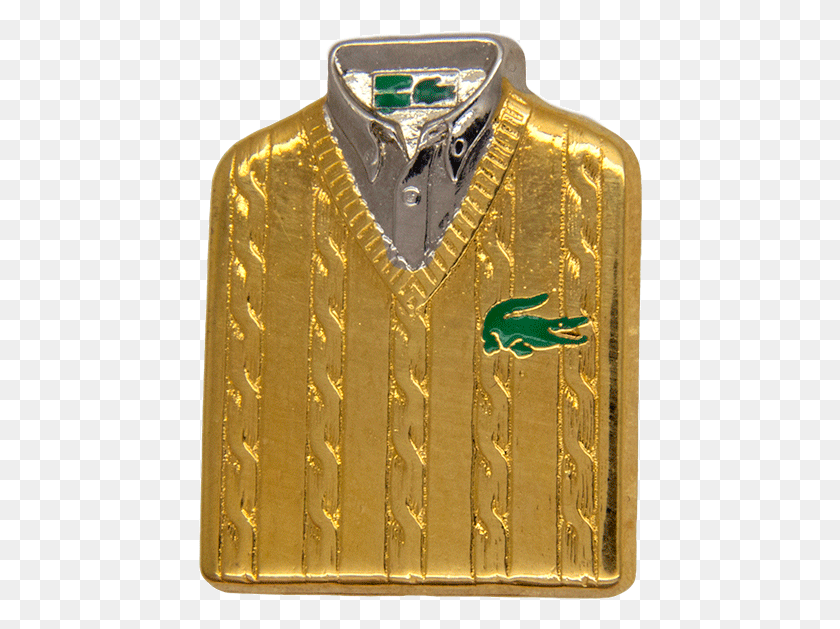 444x569 Lacoste Sweater Pin Gold Amp Silver Emblem, Clothing, Apparel, Cloak HD PNG Download