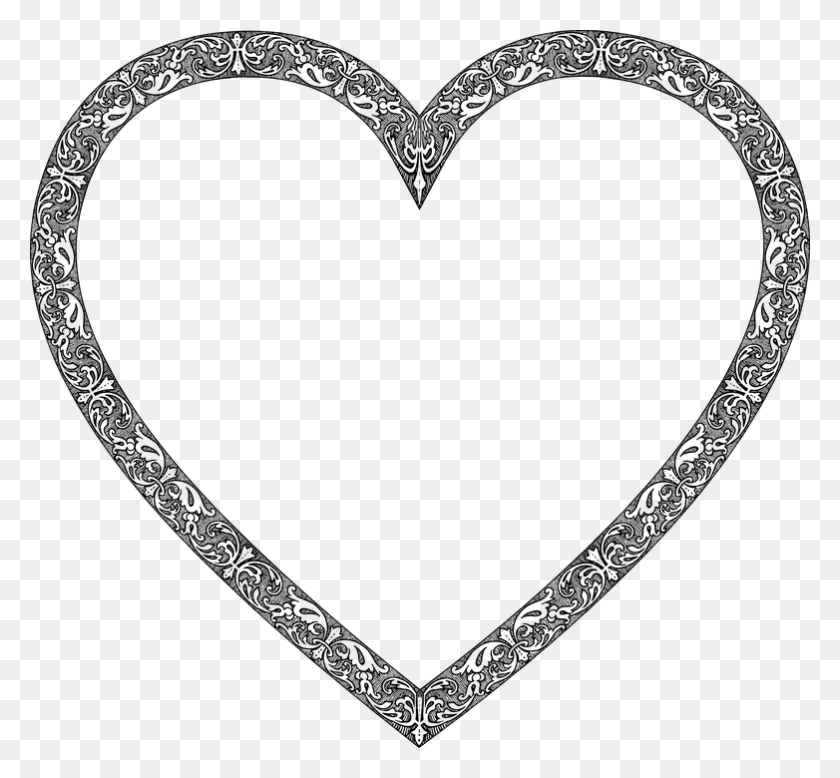 782x720 Lacy Heart Clip Art, Gray, World Of Warcraft HD PNG Download