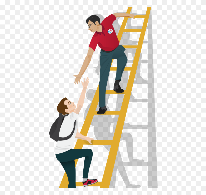 450x737 Ladder Of Success Pic Ladder To Success, Person, Human, Poster HD PNG Download