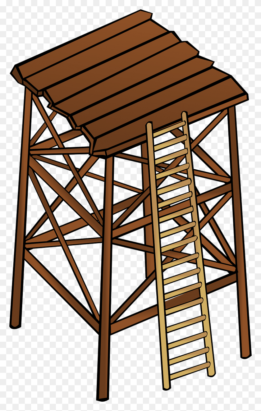 790x1280 Ladder Tower Platform Wooden Image Torres De Madera Para Tanques De Agua, Wood, Staircase, Construction HD PNG Download