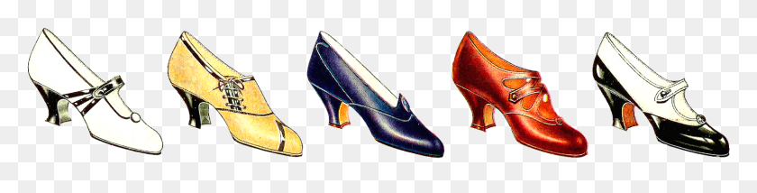 1502x297 Ladies Shoes Clipart Shoe Border Transparent, Clothing, Apparel, Footwear HD PNG Download