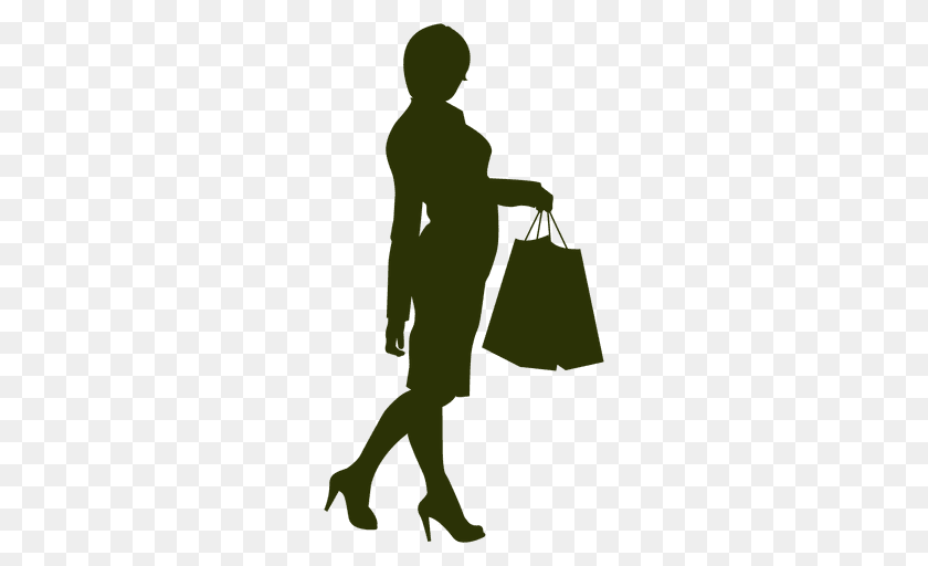 Ladies Shopping Silhouette, Accessories, Bag, Handbag, Person Clipart PNG
