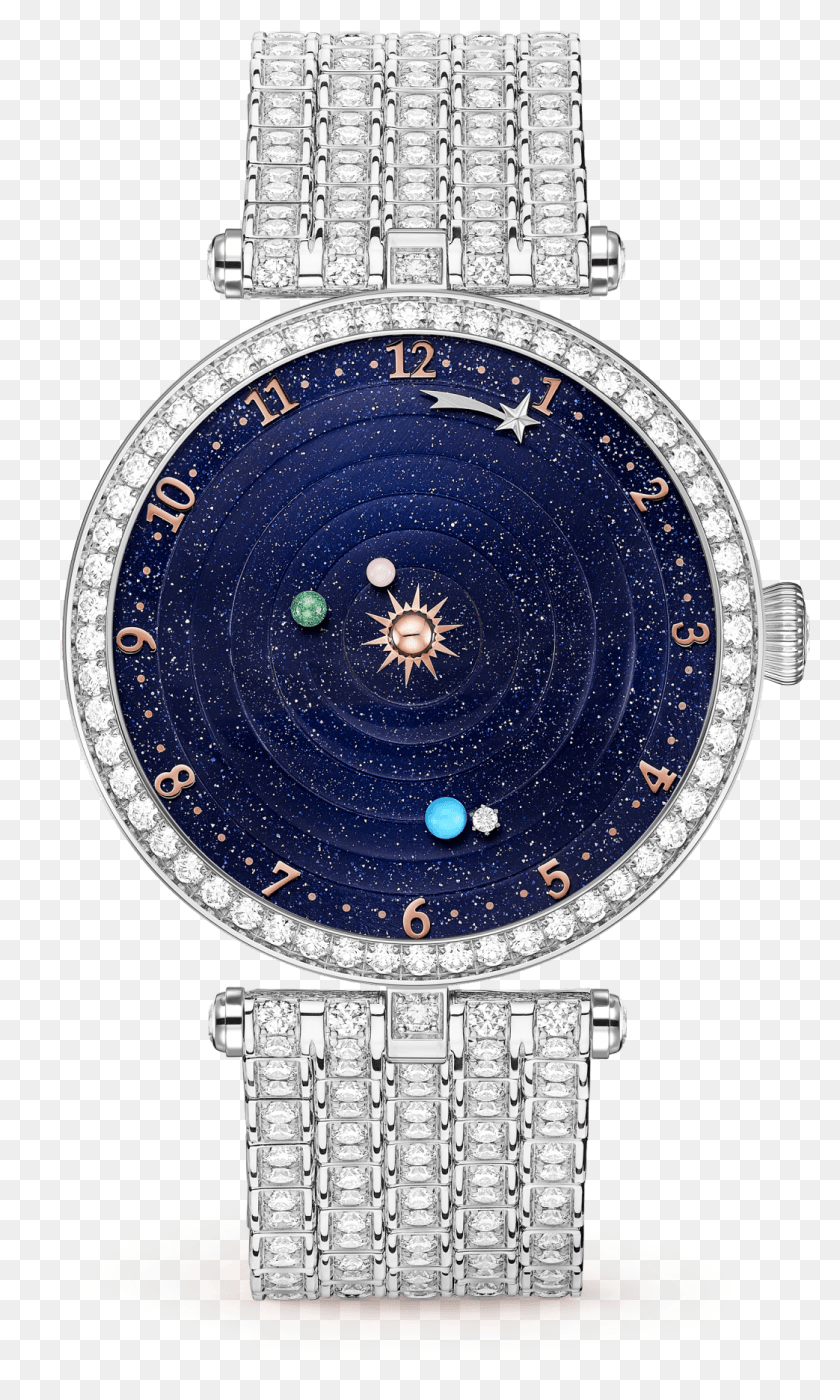 1043x1793 Lady Arpels Plantarium Watchgold Lady Arpels Planetarium Watch, Diamond, Gemstone, Jewelry HD PNG Download