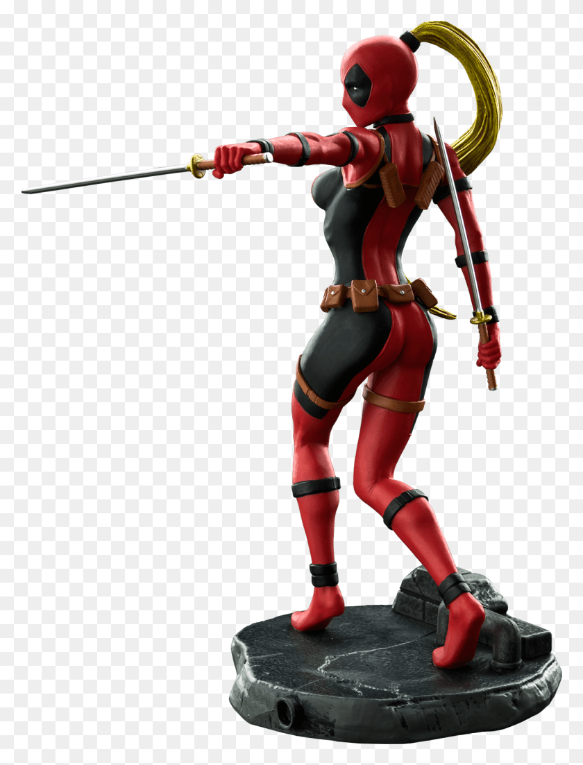 1121x1500 Lady Deadpool 9 Statue, Person, Human, Toy HD PNG Download